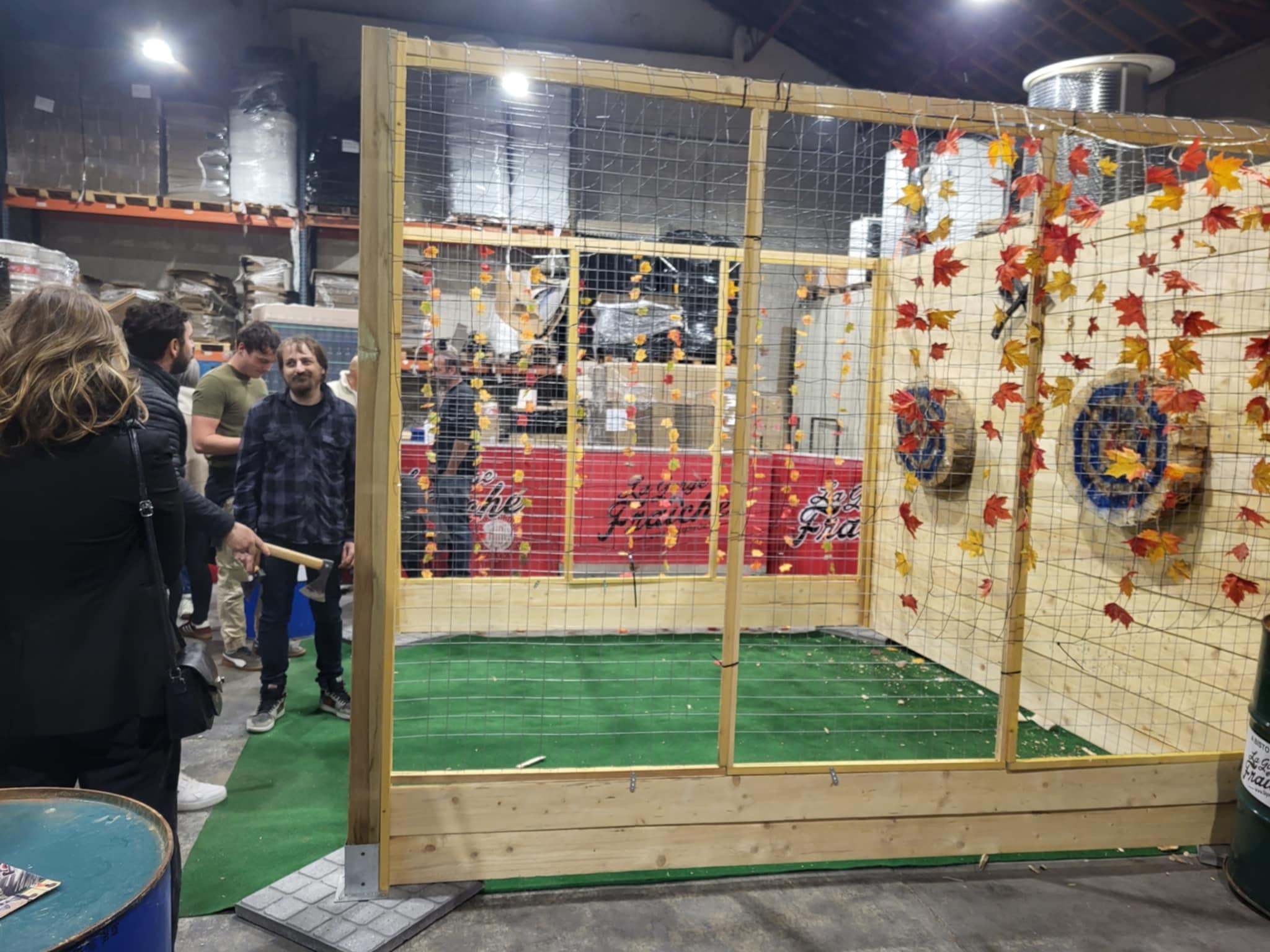 Installation sécurisée animation lancer de hache événement